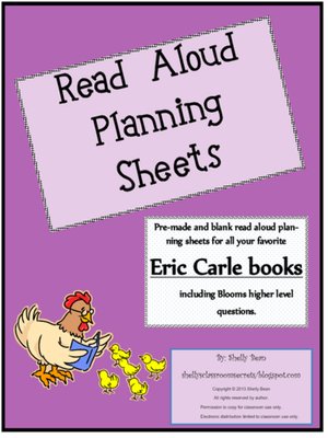 cover image of Read Aloud Plan Sheets, Eric Carle Books(Blooms Questions)